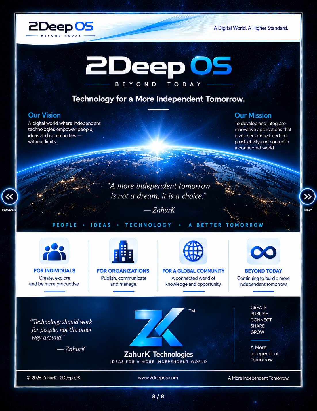 2Deep OS Beyond Today closing page